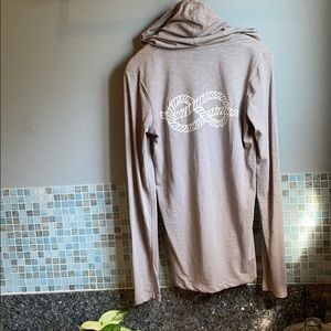Thin material long tee hoodie, size S